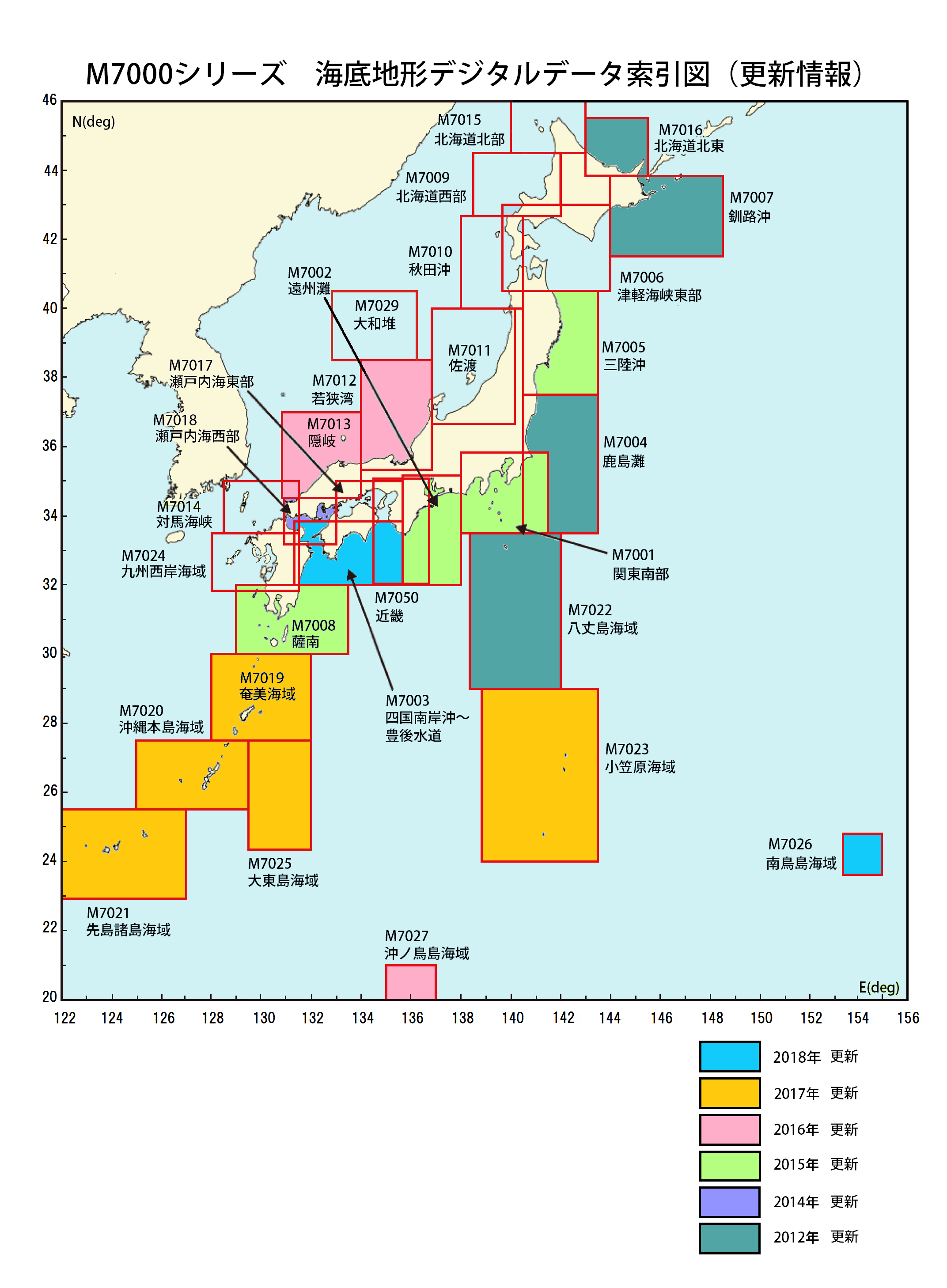 M7000シリーズ　海底地形デジタルデータの海域