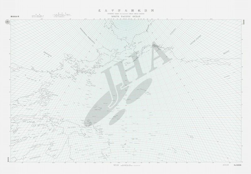 北太平洋大圏航法図 - ウインドウを閉じる
