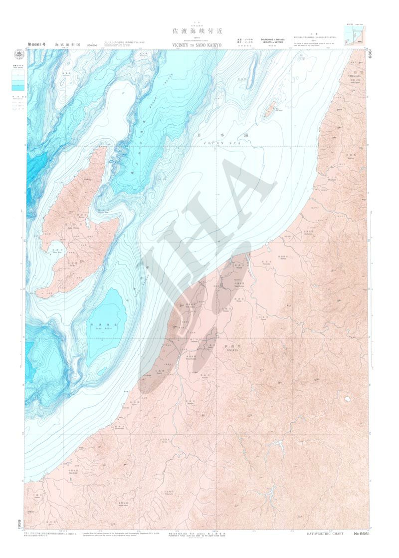 佐渡海峡付近(海底地形図) - ウインドウを閉じる