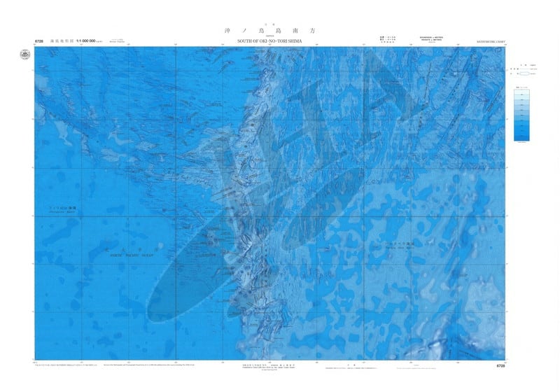 沖ノ鳥島南方(海底地形図) - ウインドウを閉じる